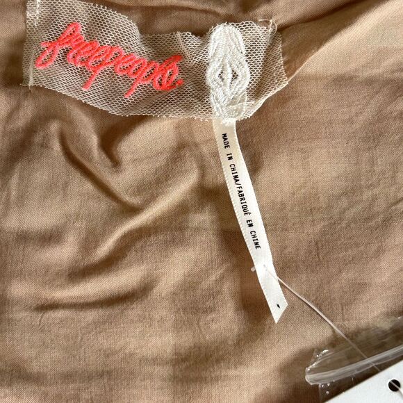 New FREE PEOPLE Dusty Toasted Mink Pink Elle Striped A-Line Mini Dress 4 Small - Picture 3 of 11